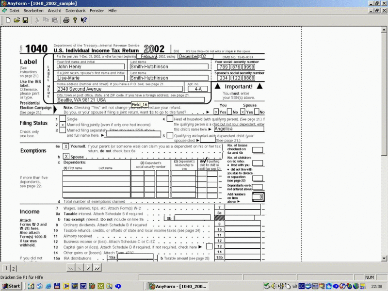 AnyForm form software Screenshot